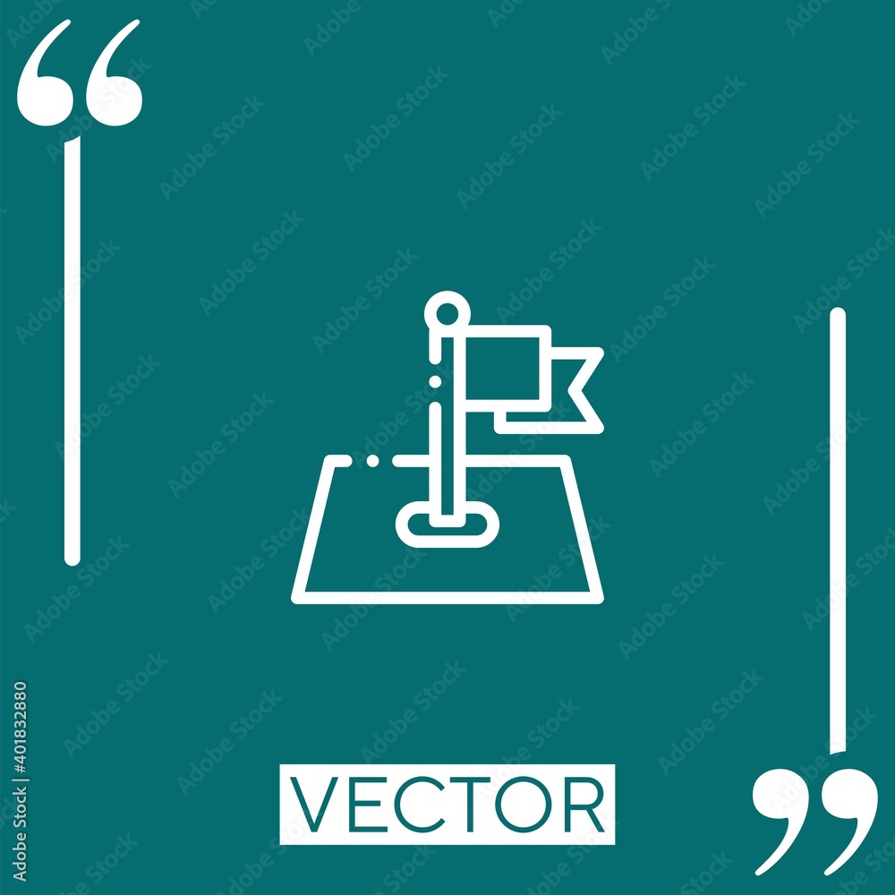 Poster flag vector icon linear icon. editable stroked line