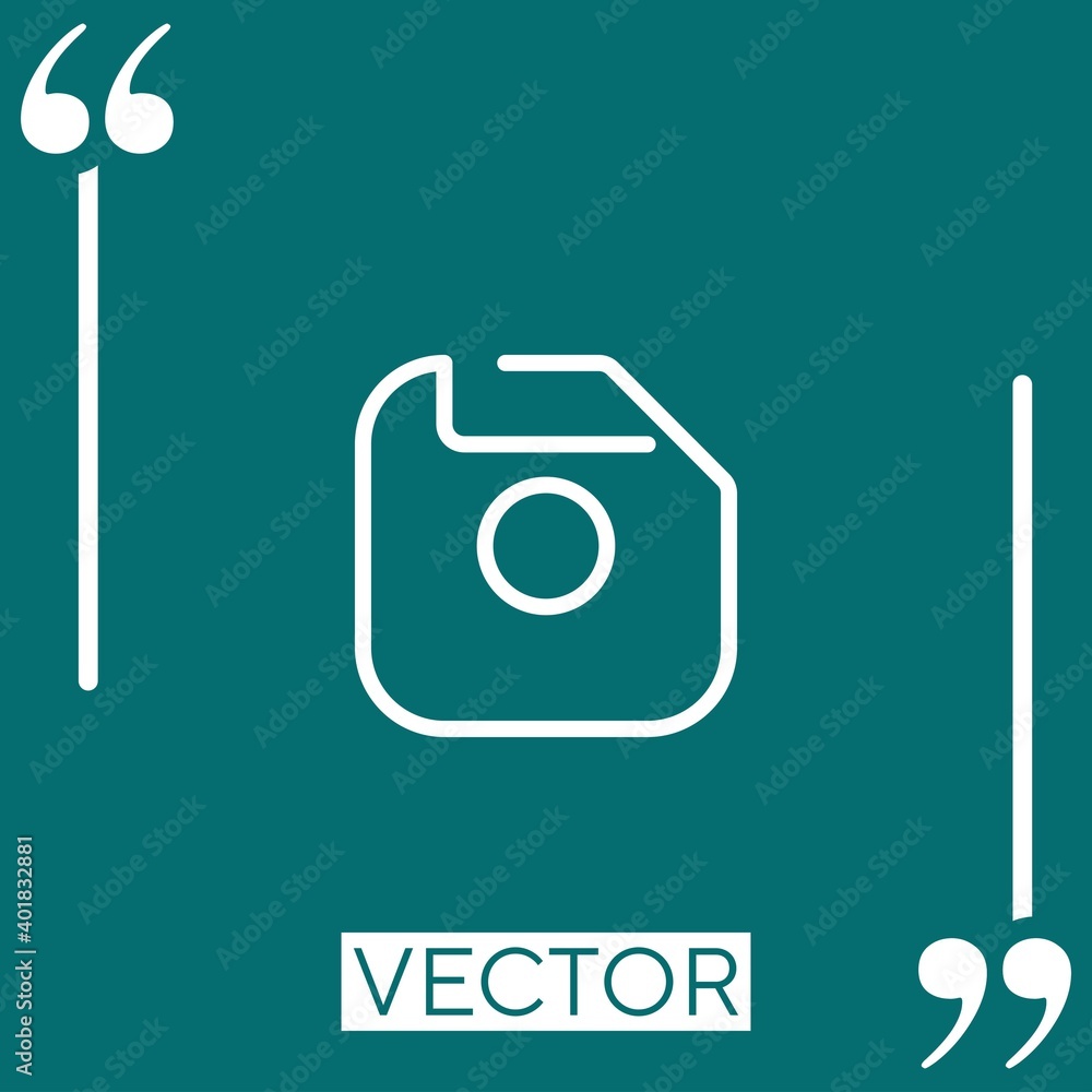 Poster floppy disk vector icon linear icon. editable stroke line