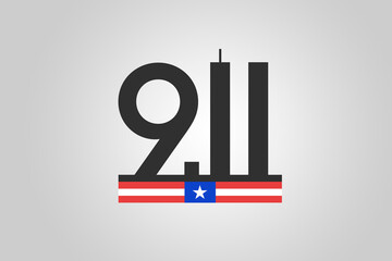 Always Remember 9 11, Patriot day. Number nine and the twin towers representing the number eleven. Remembering. We will never forget, the terrorist attacks of september 11 