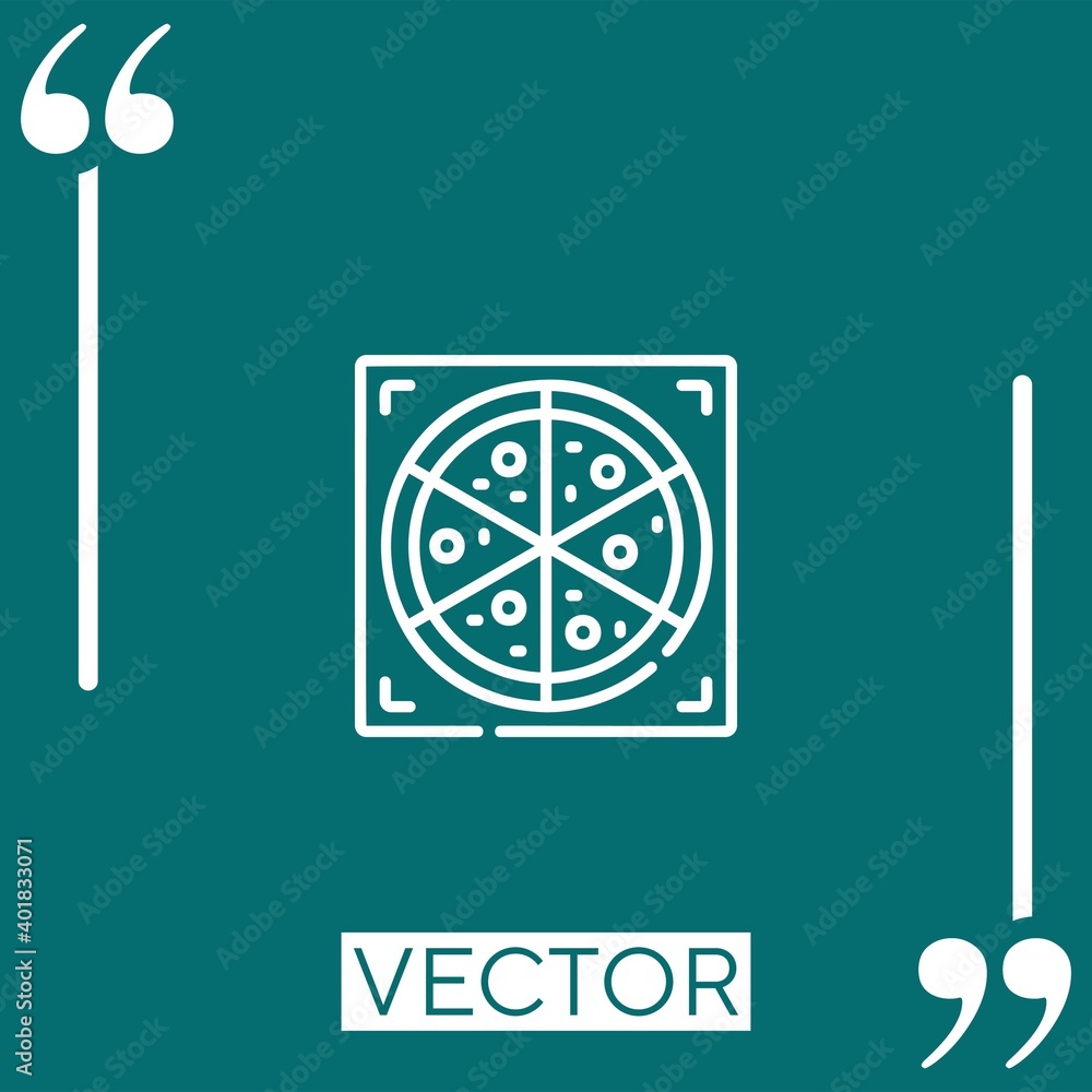 Poster pizza box vector icon linear icon. editable stroked line