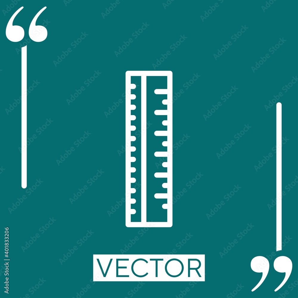 Poster ruler vector icon linear icon. editable stroked line