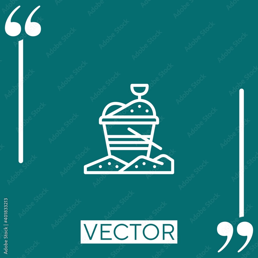 Poster sand bucket vector icon linear icon. editable stroked line
