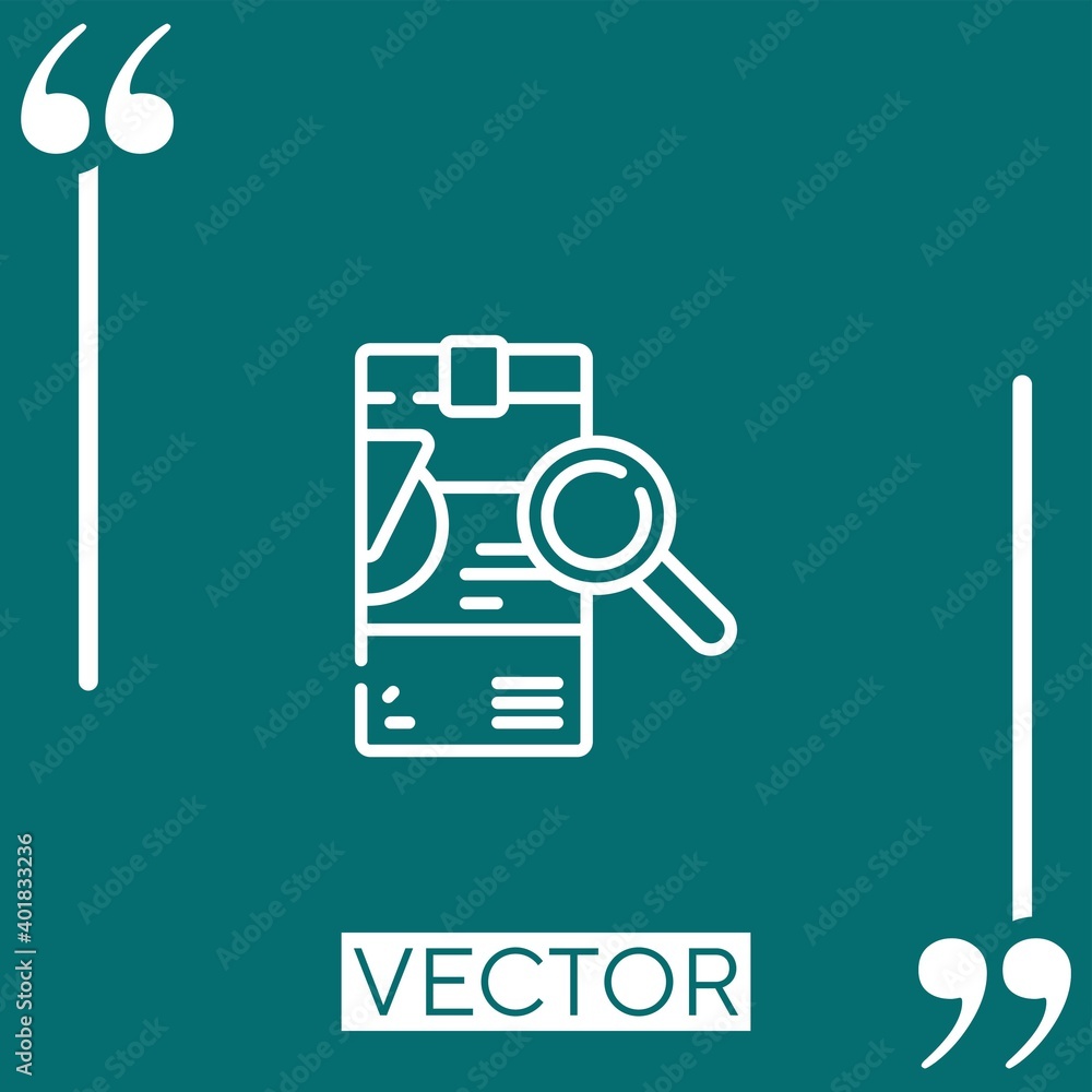 Poster search vector icon linear icon. editable stroked line