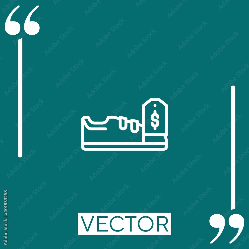 Poster shoe vector icon linear icon. editable stroked line