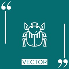 scarab vector icon Linear icon. Editable stroked line