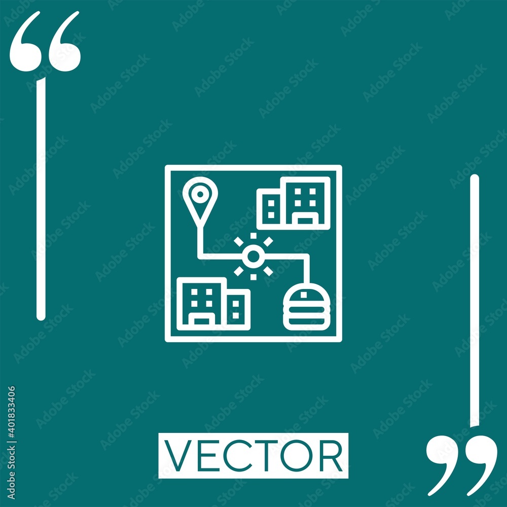 Poster tracking vector icon linear icon. editable stroked line