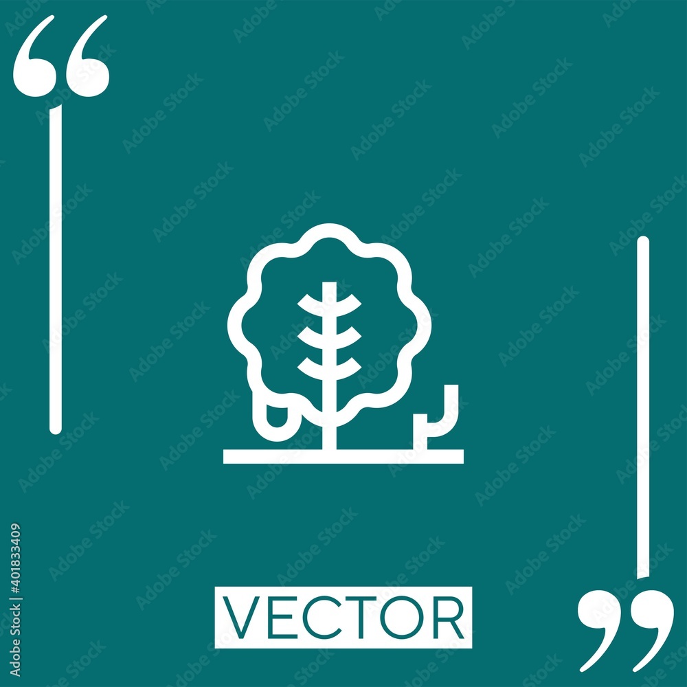 Poster tree vector icon linear icon. editable stroked line