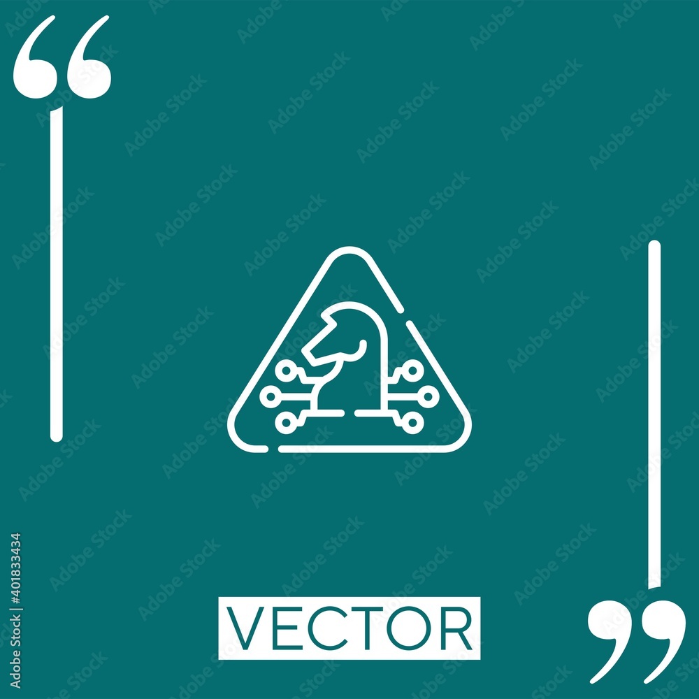 Poster trojan vector icon linear icon. editable stroked line