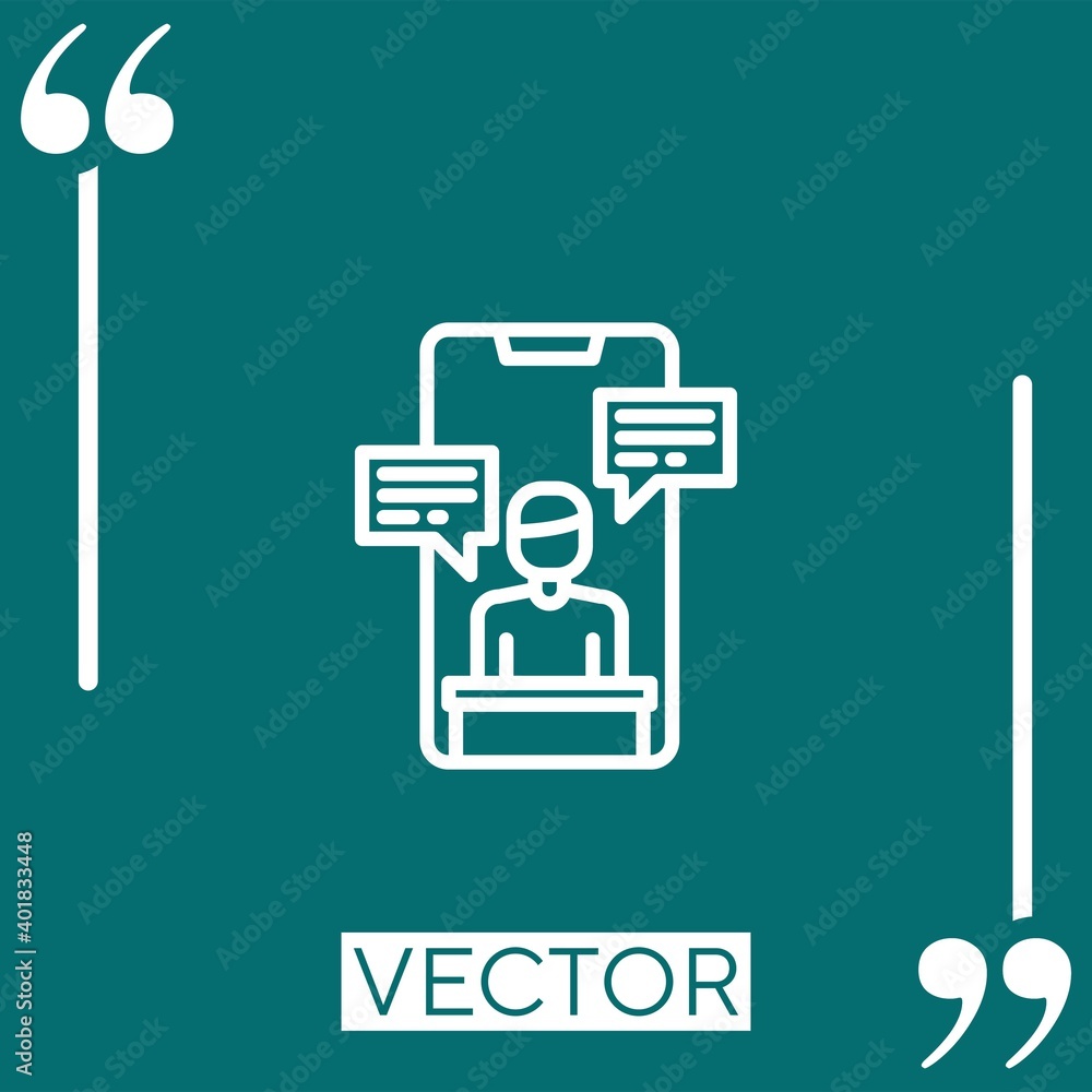 Poster video call vector icon linear icon. editable stroked line