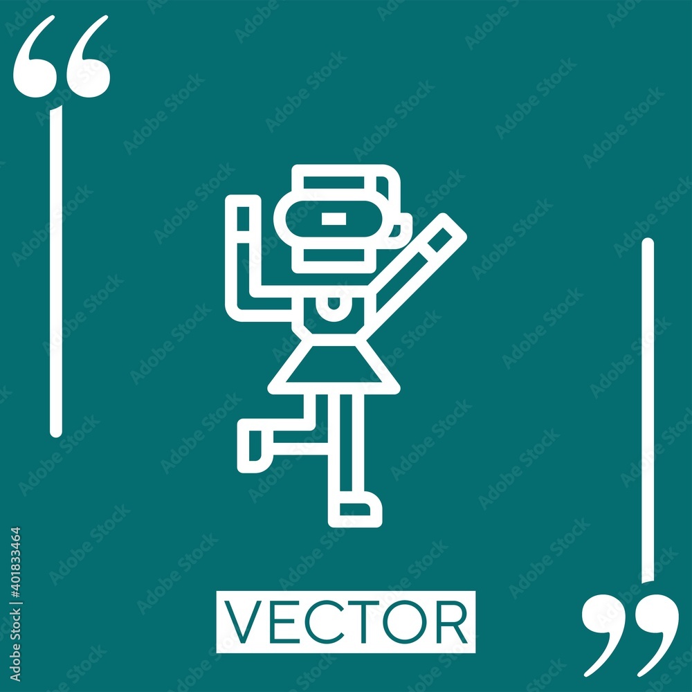 Poster vr game vector icon linear icon. editable stroked line