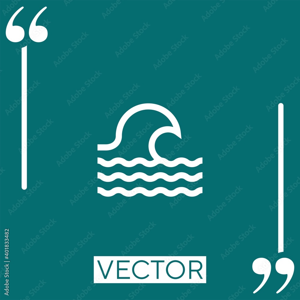 Poster wave vector icon linear icon. editable stroked line