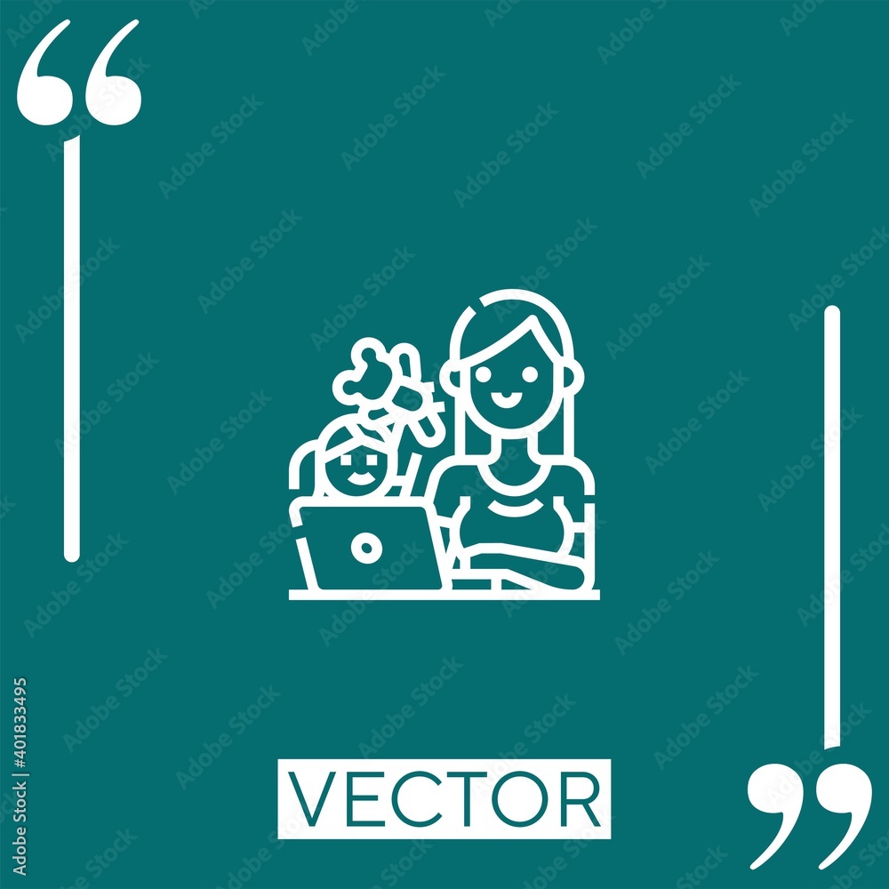 Poster working vector icon linear icon. editable stroked line