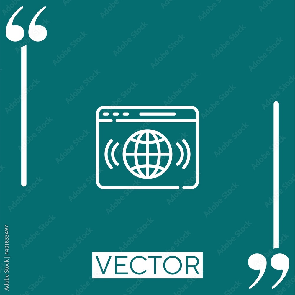 Poster world grid vector icon linear icon. editable stroked line