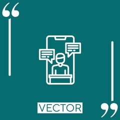 video call vector icon Linear icon. Editable stroked line