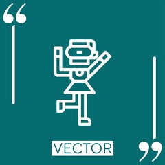 vr game vector icon Linear icon. Editable stroked line