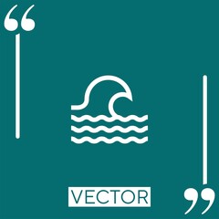 wave vector icon Linear icon. Editable stroked line
