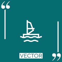 windsurf vector icon Linear icon. Editable stroked line