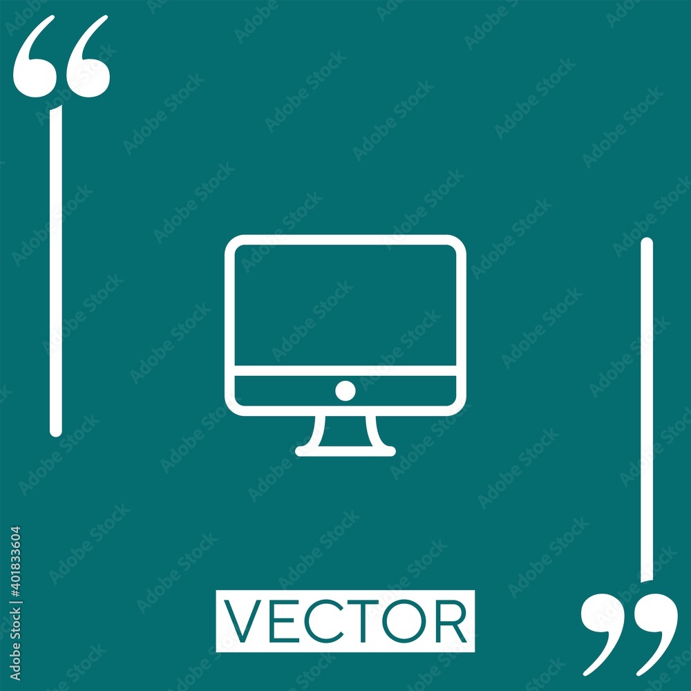 Poster imac vector icon linear icon. editable stroke line