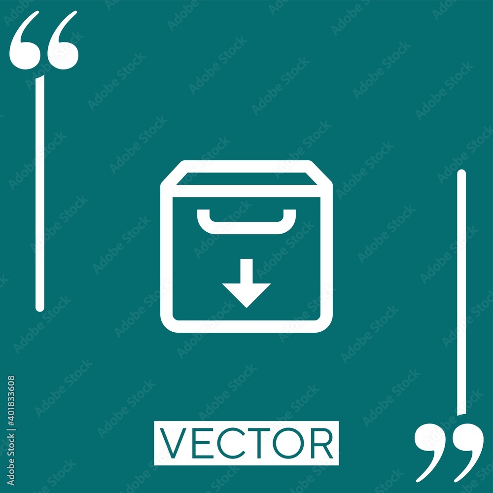 Poster inbox vector icon linear icon. editable stroke line