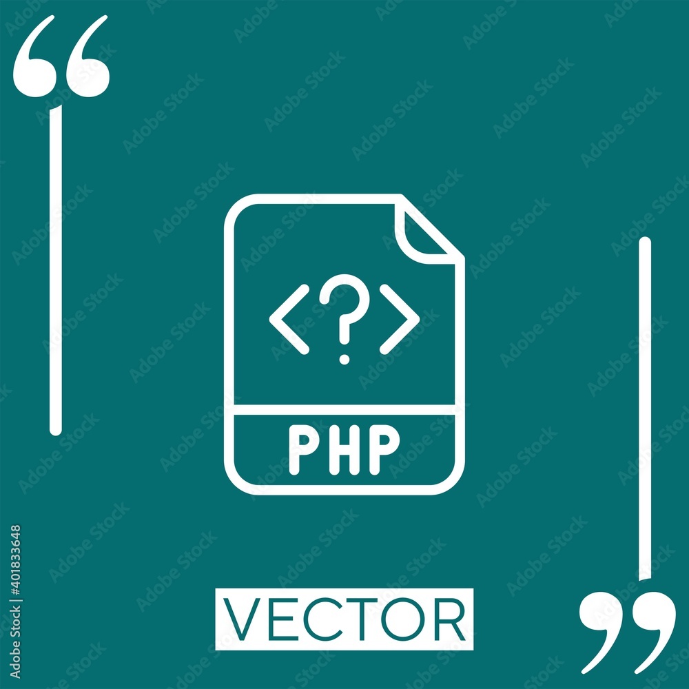 Poster php vector icon linear icon. editable stroke line