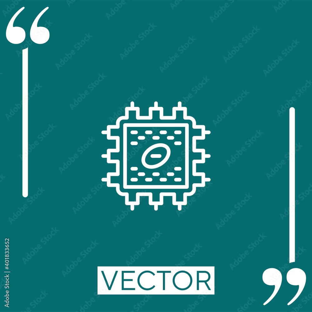 Poster processor vector icon linear icon. editable stroke line