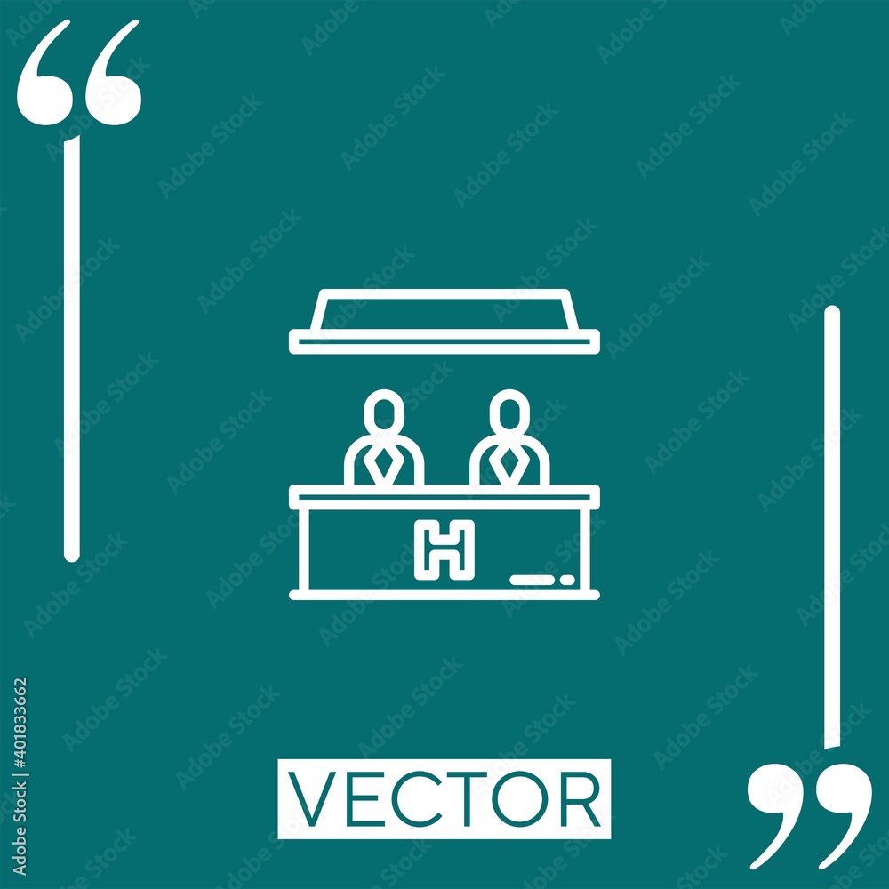 Poster receptionist vector icon linear icon. editable stroke line