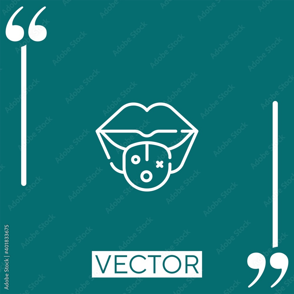Poster tongue vector icon linear icon. editable stroke line