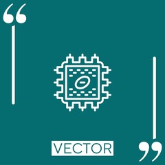 processor vector icon Linear icon. Editable stroke line