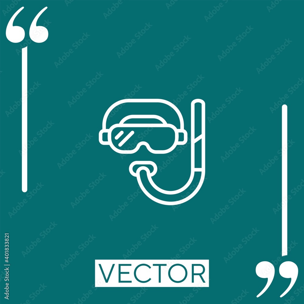 Poster scuba diving vector icon linear icon. editable stroke line