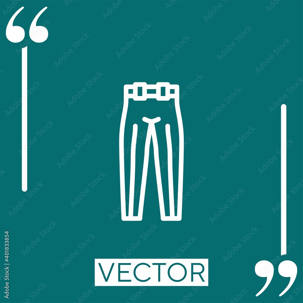 Poster trousers vector icon linear icon. editable stroke line