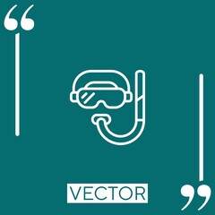 scuba diving vector icon Linear icon. Editable stroke line