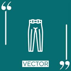 trousers   vector icon Linear icon. Editable stroke line
