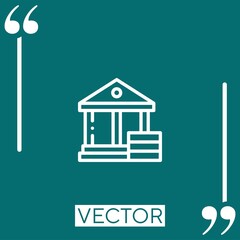 bank vector icon Linear icon. Editable stroke line