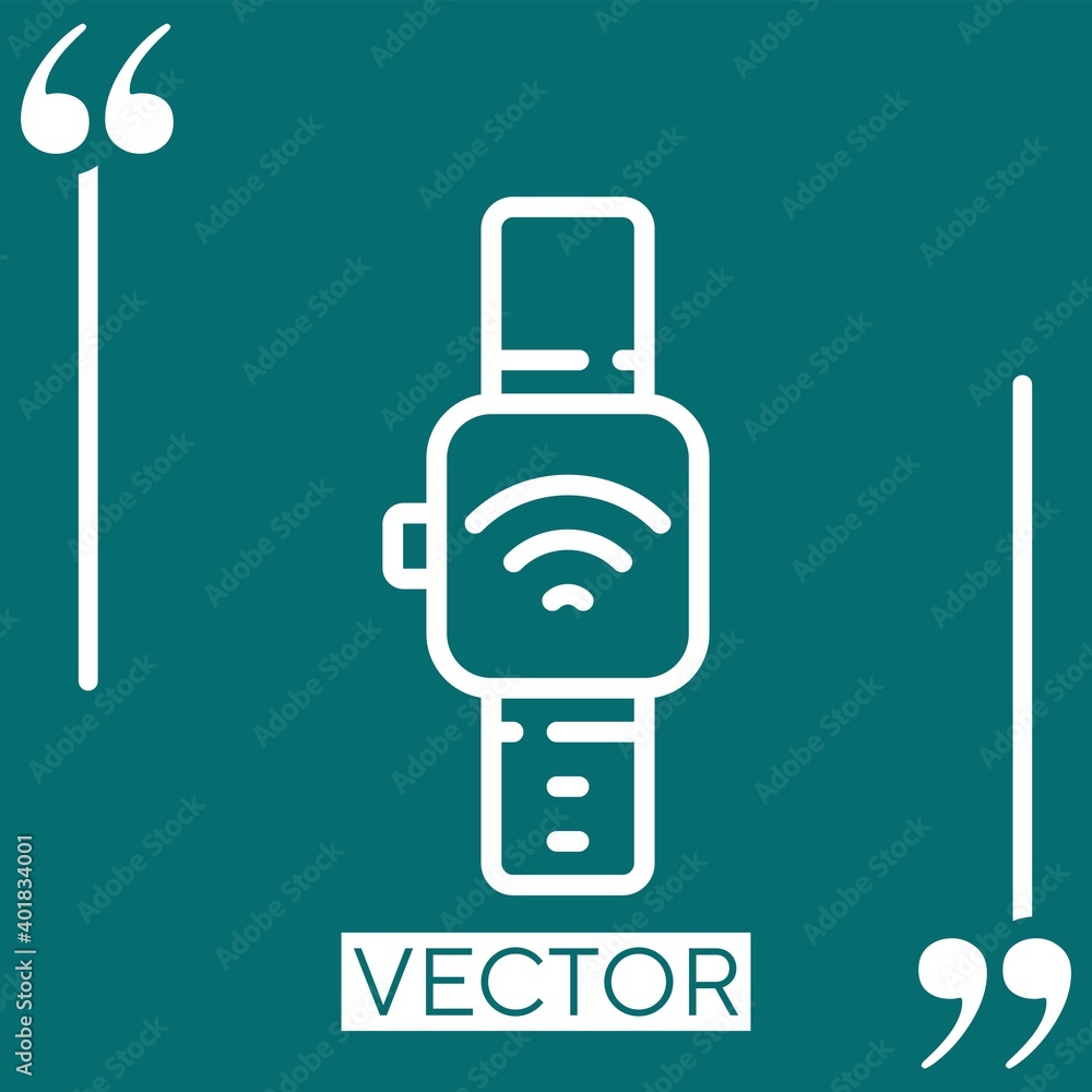 Poster smartwatch vector icon linear icon. editable stroke line