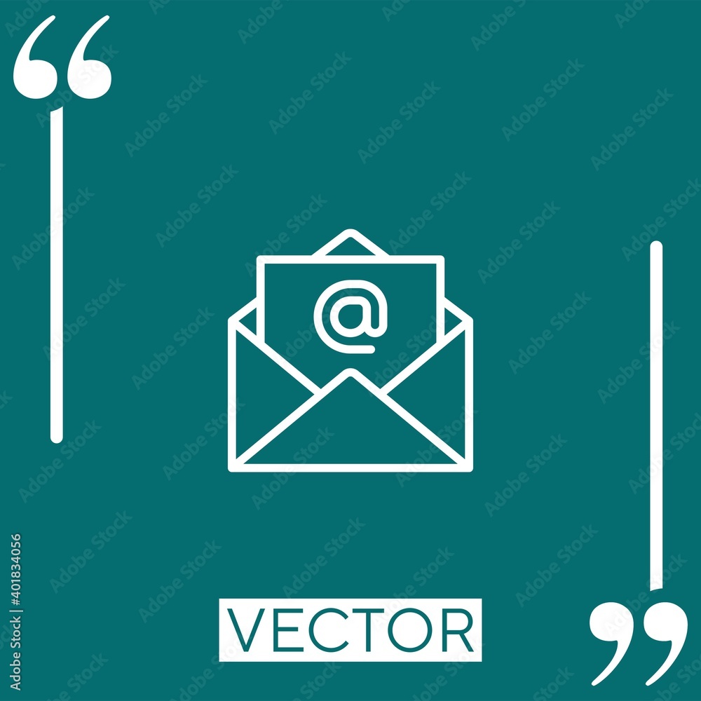 Poster email vector icon linear icon. editable stroke line