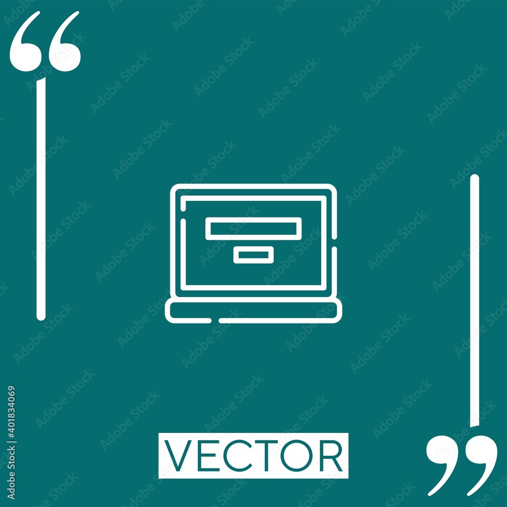 Poster laptop vector icon linear icon. editable stroke line