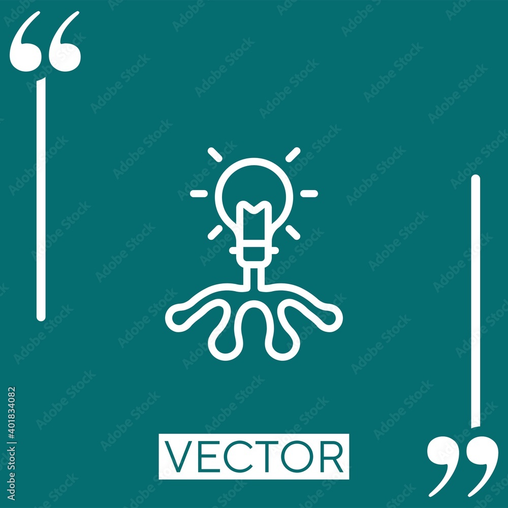 Poster lightbulb vector icon linear icon. editable stroke line