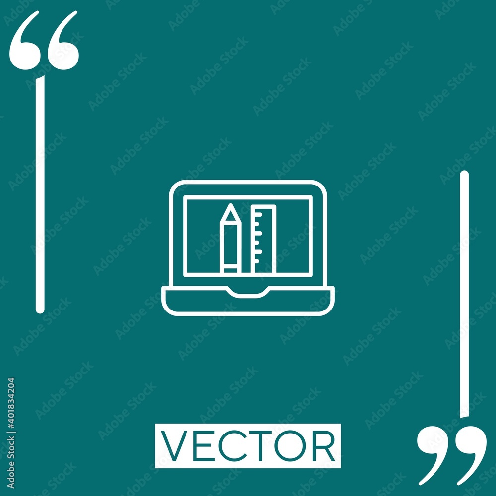 Poster web design vector icon linear icon. editable stroke line