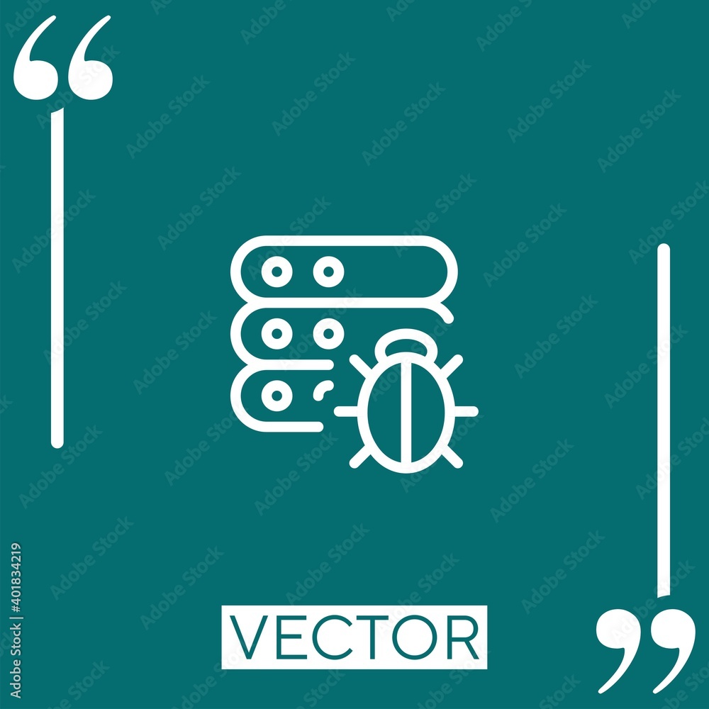 Poster bug vector icon linear icon. editable stroke line