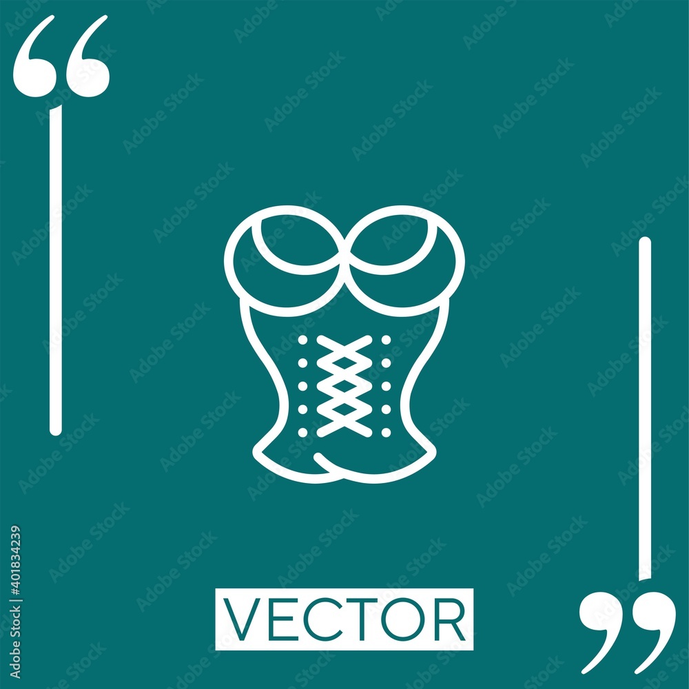 Poster corset vector icon linear icon. editable stroke line