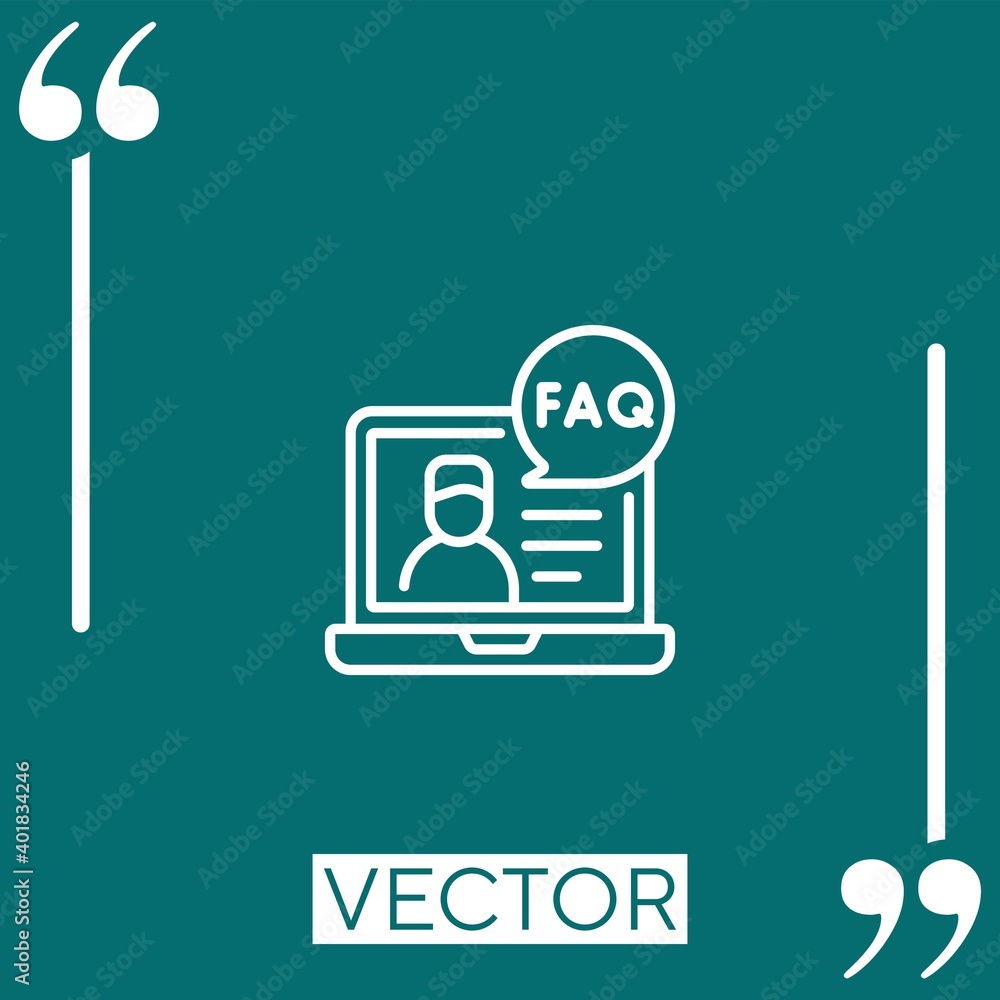 Poster faq vector icon linear icon. editable stroke line