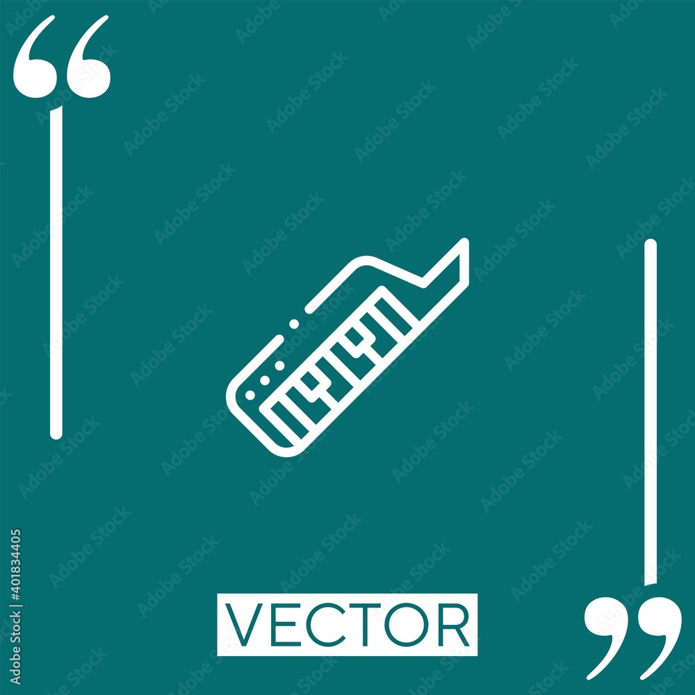 Poster keytar vector icon linear icon. editable stroked line