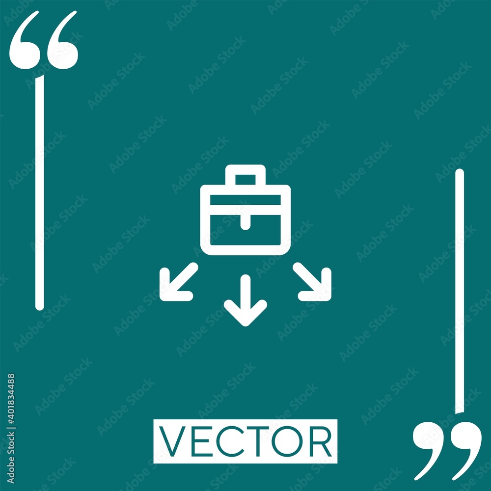 Poster outsourcing vector icon linear icon. editable stroked line