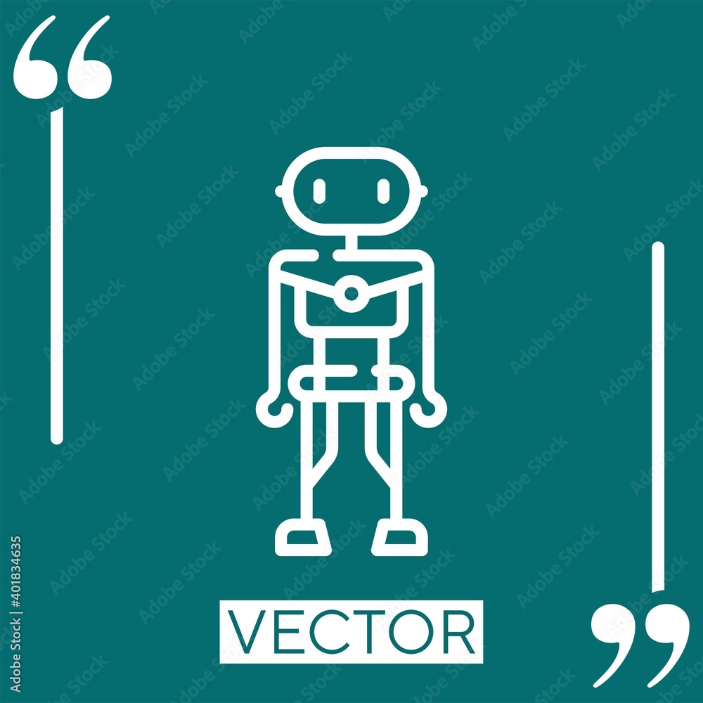Poster robot vector icon linear icon. editable stroke line