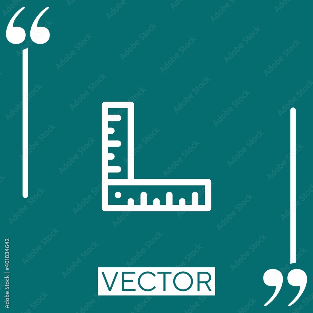 Poster ruler vector icon linear icon. editable stroked line