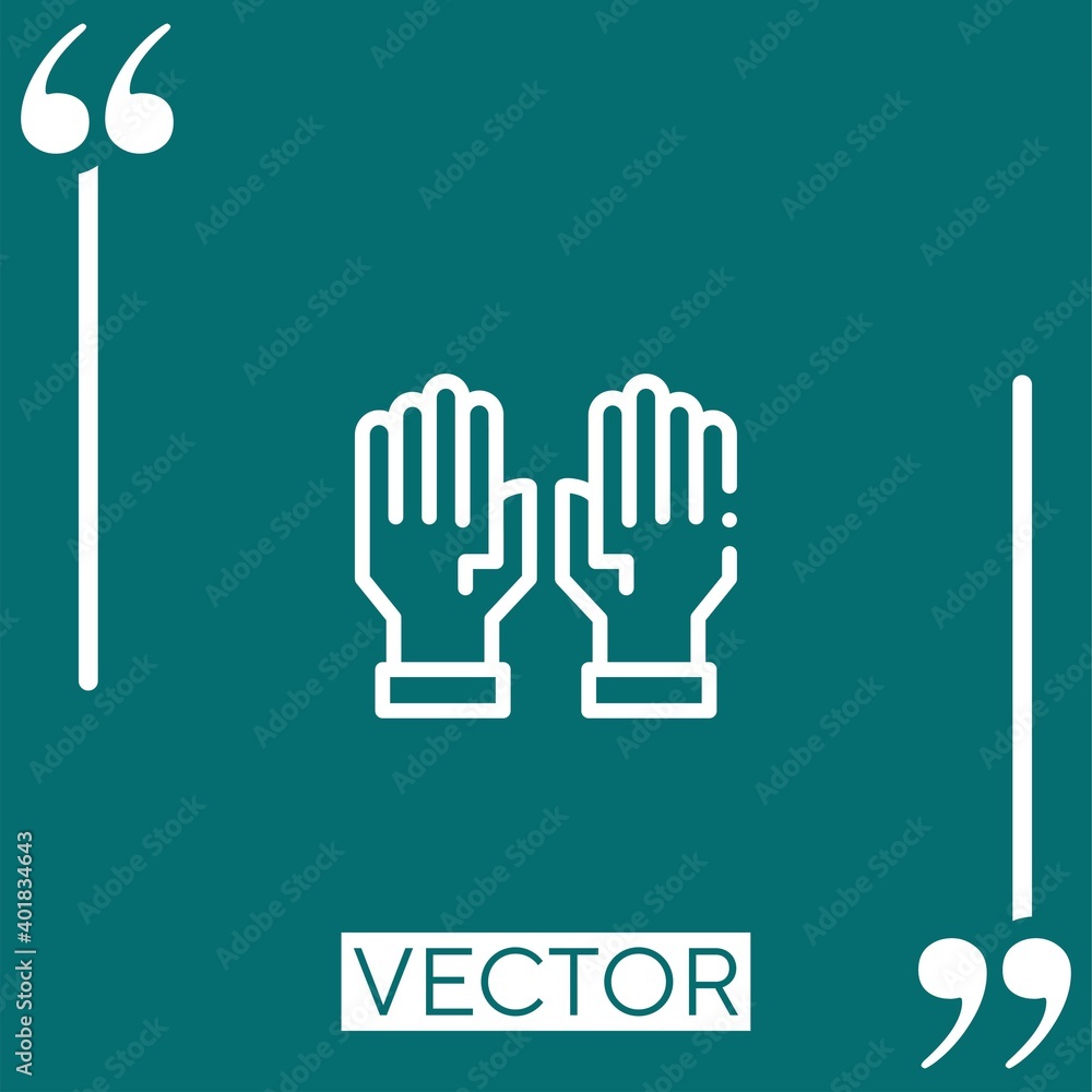 Poster rubber gloves vector icon linear icon. editable stroked line