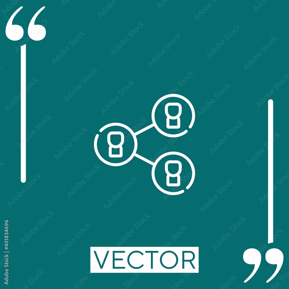 Poster sharing vector icon linear icon. editable stroked line