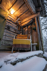 Obraz premium Winter village. Cold winter landscape. 