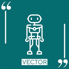 robot   vector icon Linear icon. Editable stroke line