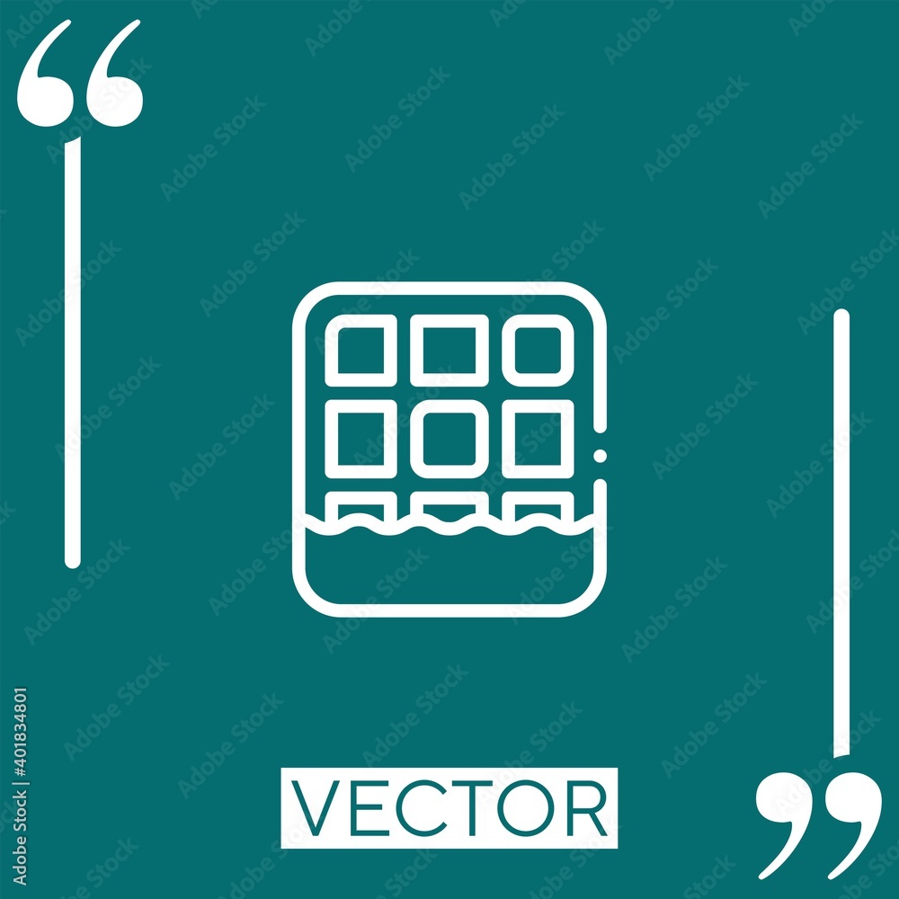 Poster waffle vector icon linear icon. editable stroked line